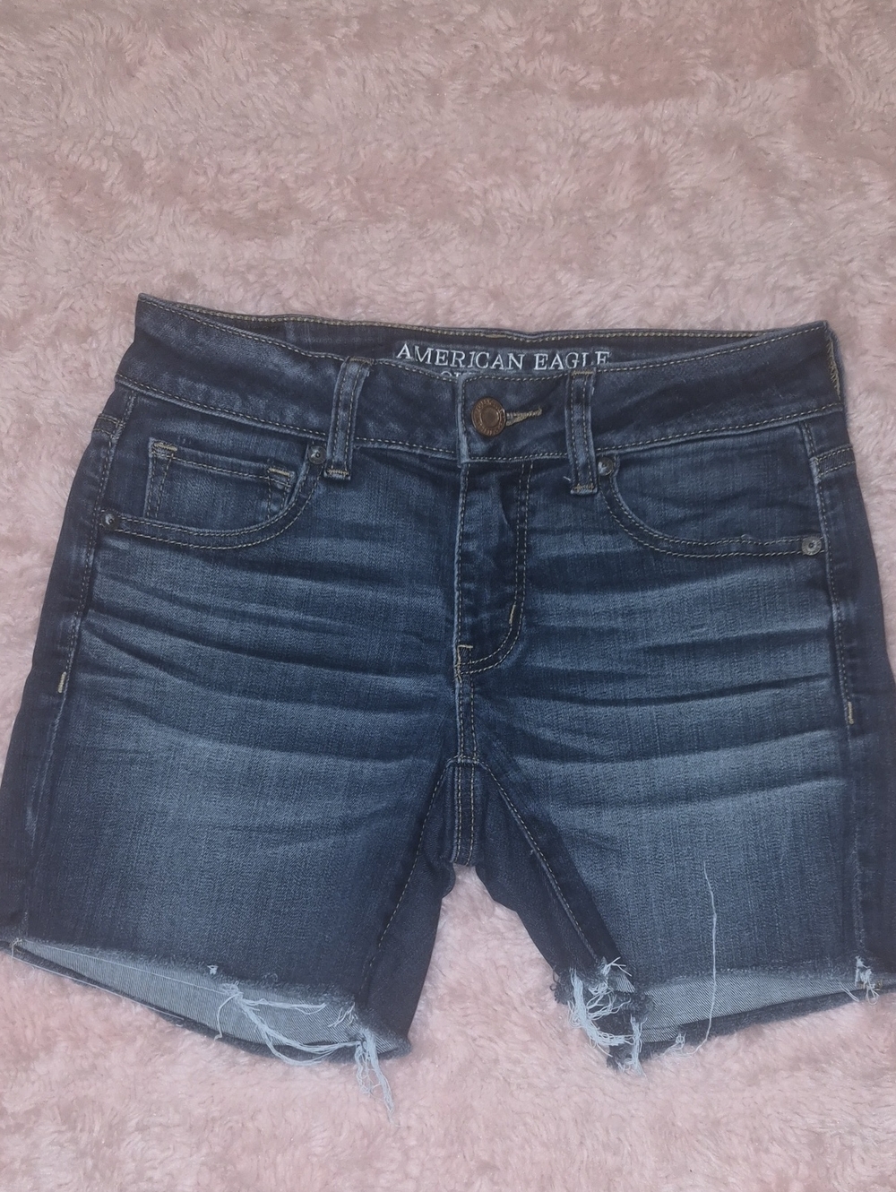 American Eagle Outfitters Dark Blue Denim Midi Skirt